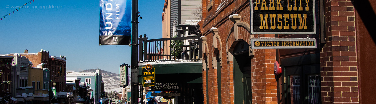 A picture of historical buildings on Main Street, Park City, Utah